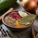 A beautiful bowl of pickling spice blend with whole spices