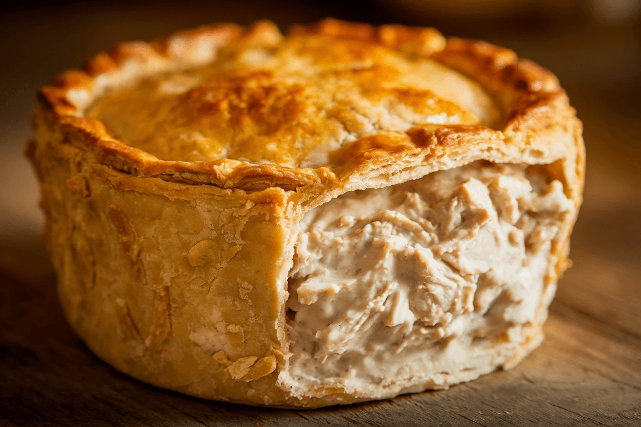 Final pie with a golden crust and thick filling